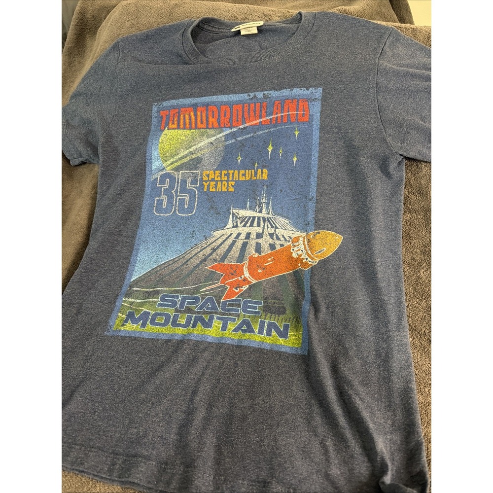Disney Parks Space Mountain 35th Anniversary Adult Sz Small Tee Shirt